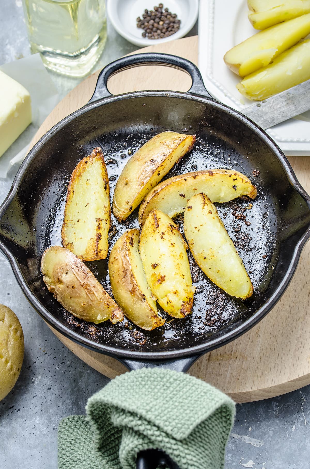 Skillet fries in a cast iron skillet