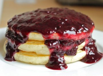 Blackberry Syrup on pancakes