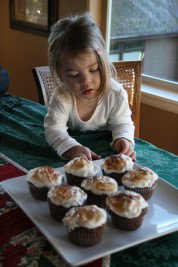 Brooke looking at cupcakes