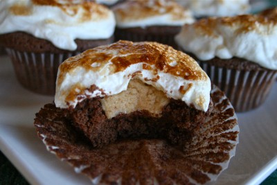 Peanut Butter Cookie Dough Filled Chocolate Cupcakes
