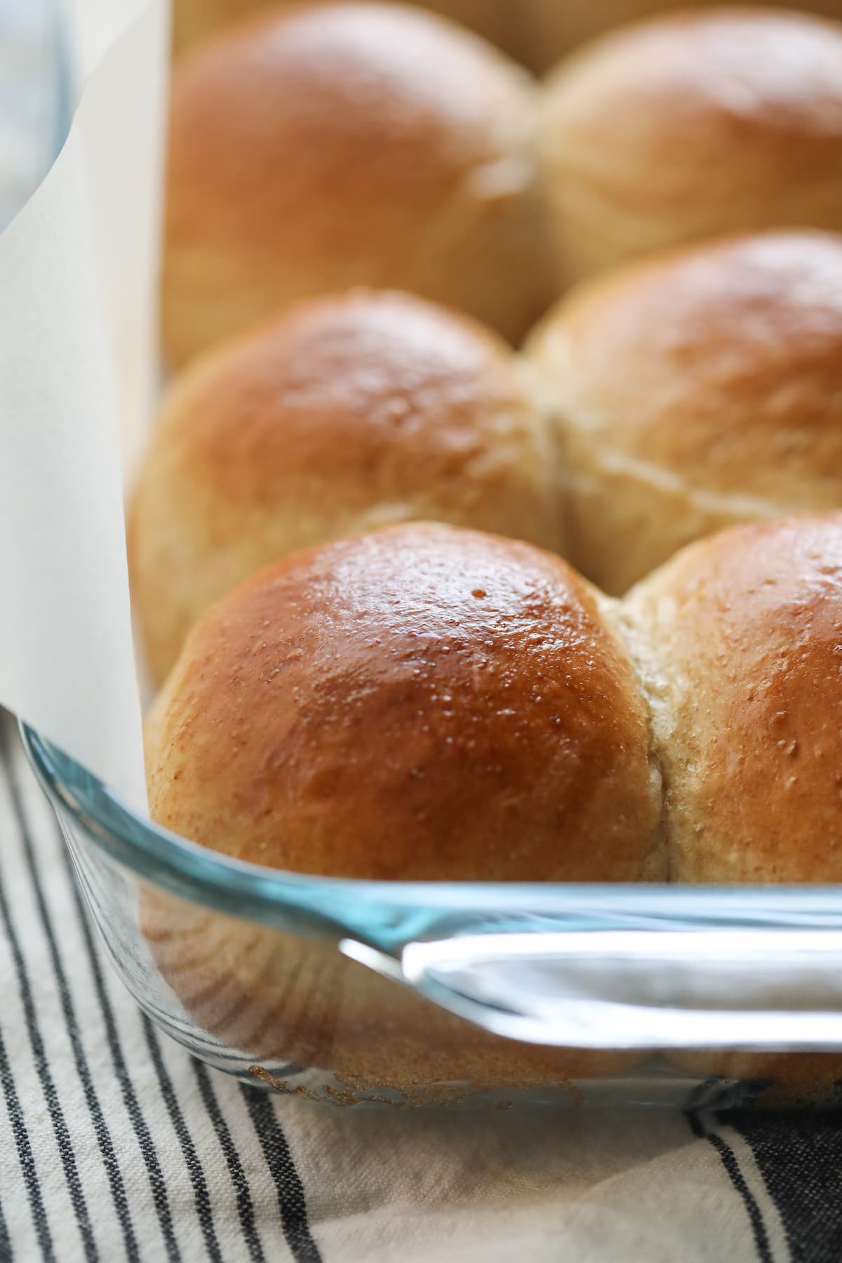 pan of baked whole wheat rolls