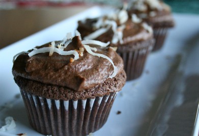 Triple Chocolate Coconut Filled Cupcakes