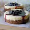 Lemon Cheesecakes with Blueberry Compote
