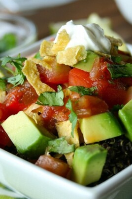 Vegetarian Black Quinoa Taco Salad