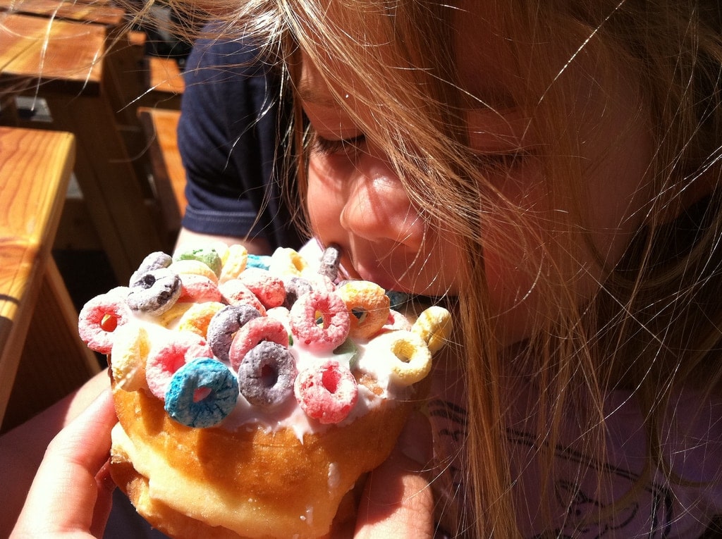 Brooke eating a donut