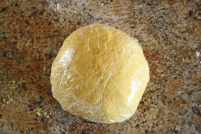 pasta dough wrapped in plastic wrap