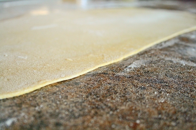 rolled out pasta dough