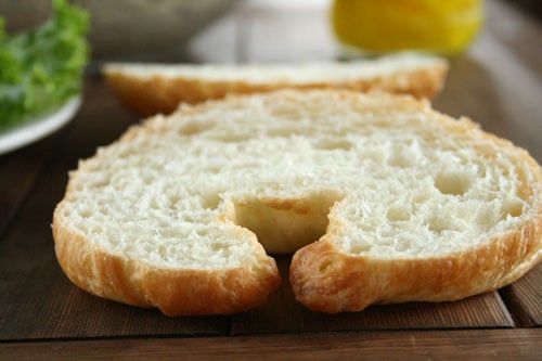croissant cut in half