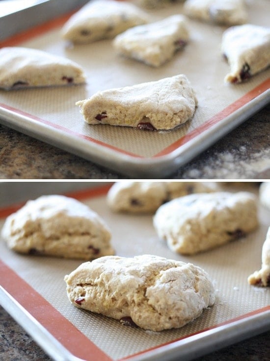 Unbaked and Baked Scones