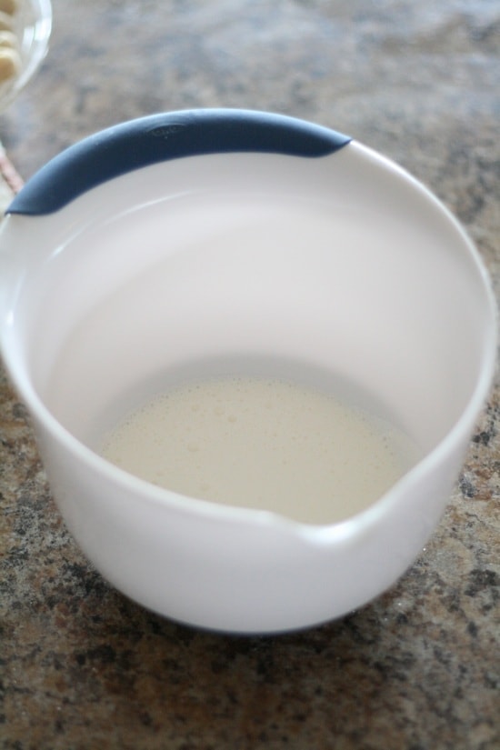 milk in a bowl