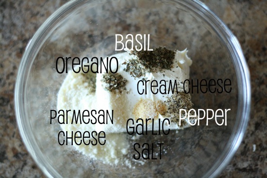 ingredients in a bowl unmixed