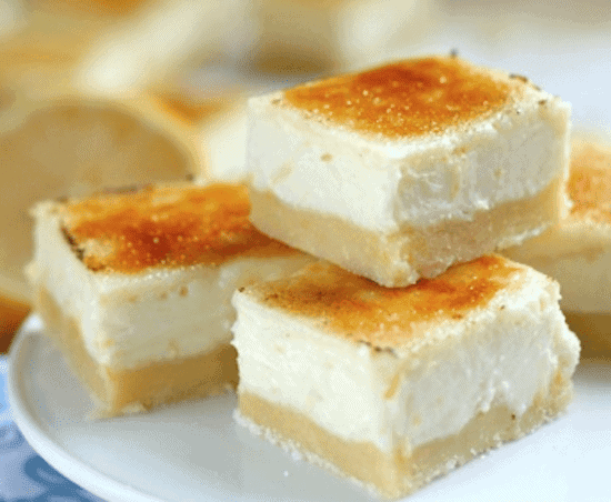 lemon cheesecake creme brulee bars