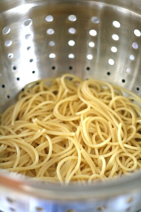 Cooked spaghetti