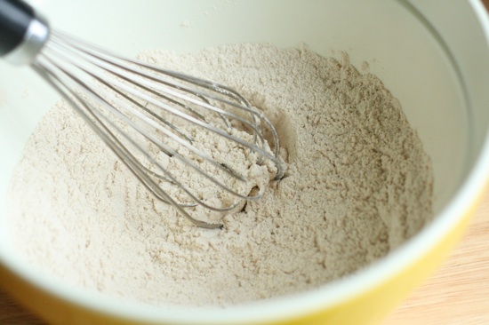 Dry ingredients mixed in a bowl