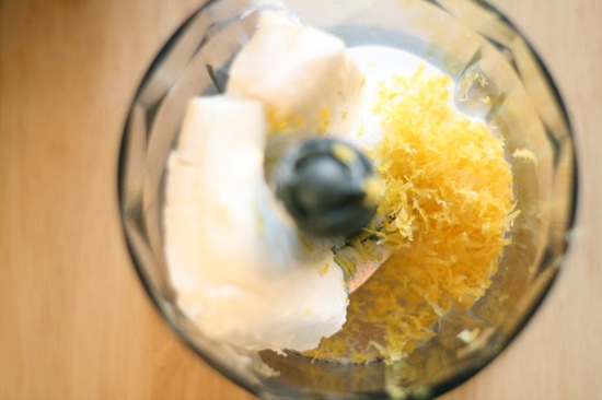 Lemon zest, cream cheese and sugar