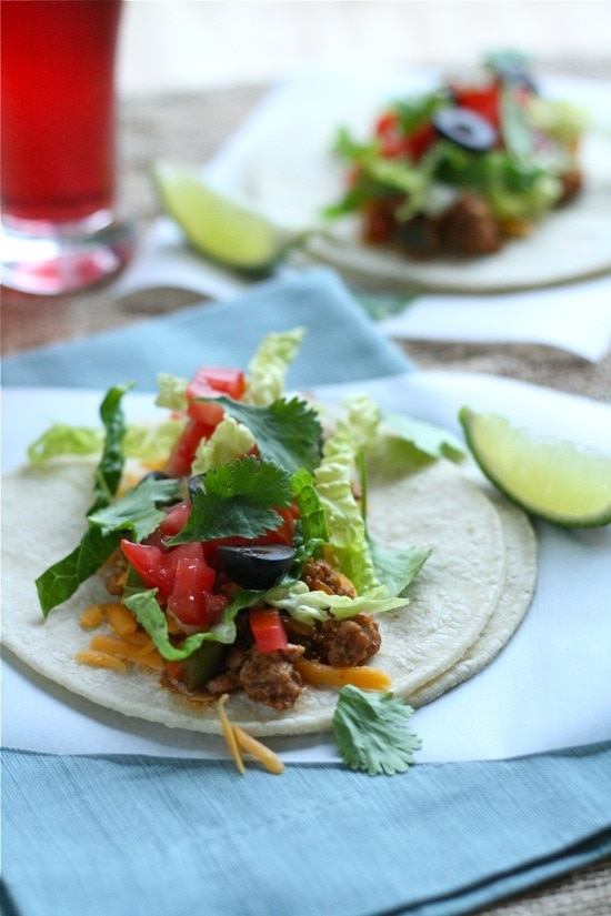 tacos with turkey meat