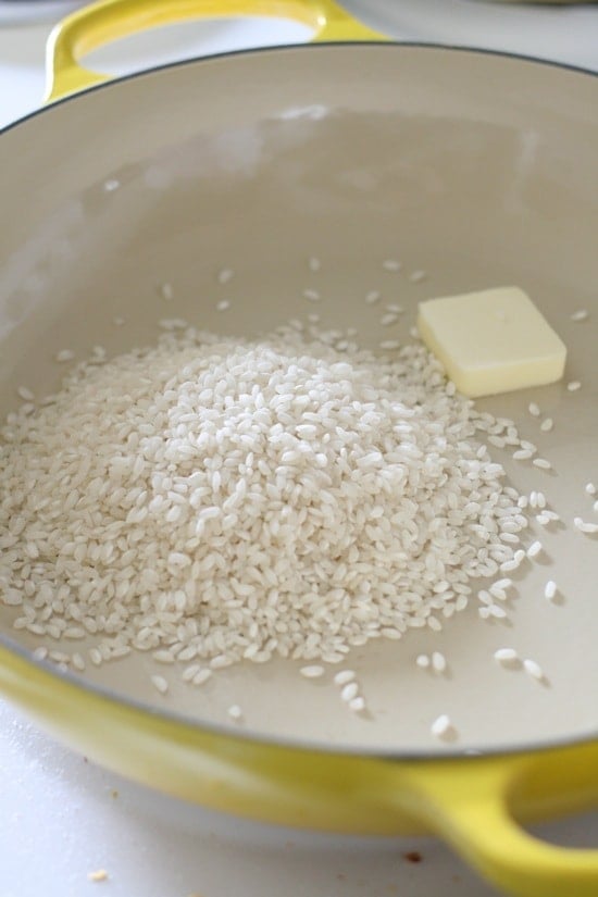 Rice and Butter in Pan