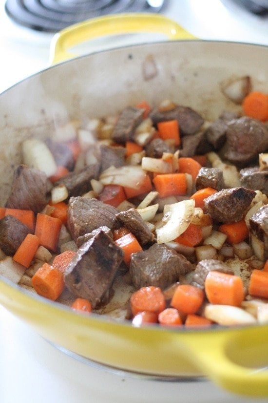 Irish beef stew with mashed potatoes 