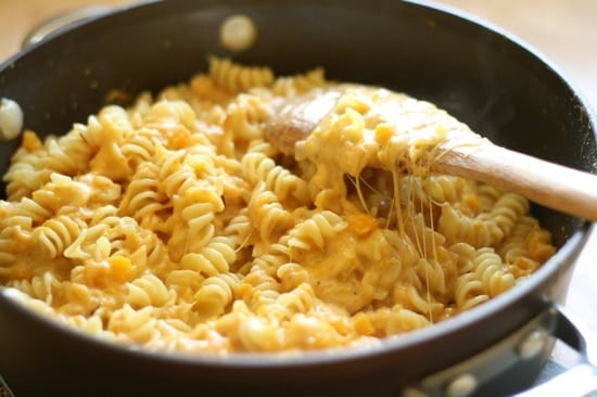 Butternut Squash Mac and Cheese in a pan