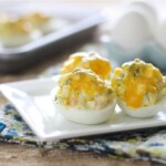 Deviled Eggs Recipe with Ham and Cheese