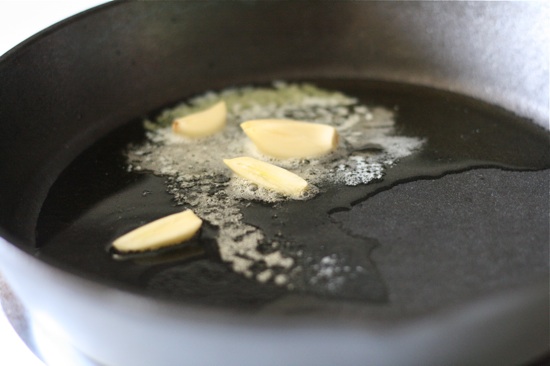 Garlic in a pan with butter