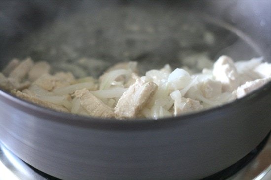 Cooked Chicken and Onions