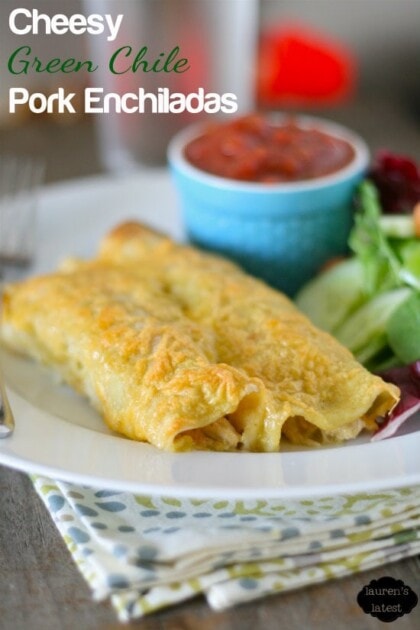 Green Chile Pork Enchiladas - Lauren's Latest