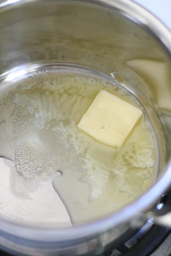 Melting butter in a pot