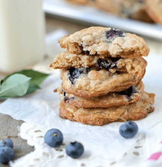 blueberry white chocolate chunk oatmeal cookies