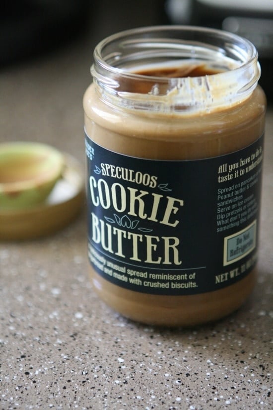 Speculoos Cookie Butter opened on the counter