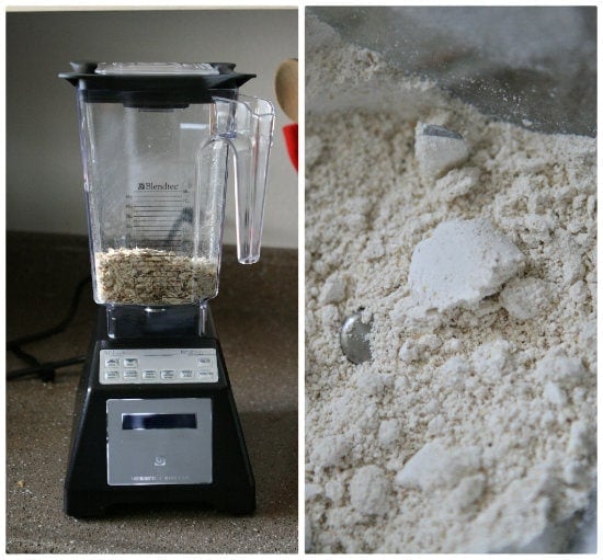 blending oats to make oat flour