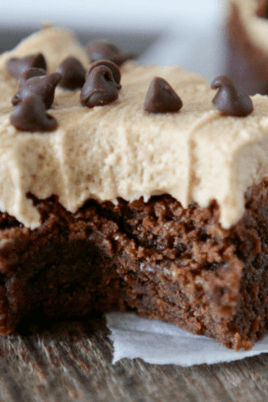 Brownie with cookie butter frosting