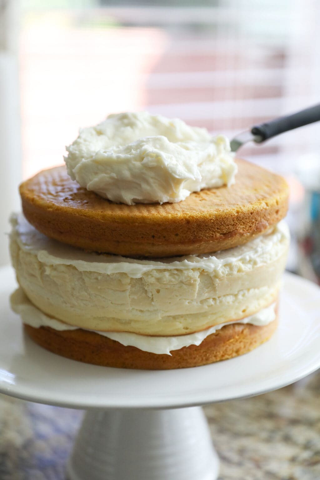 Pumpkin Cheesecake Cake (Step-by-Step) - Lauren's Latest