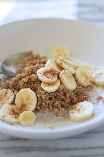 Microwave Cinnamon Maple Quinoa Breakfast Bowl - Lauren's Latest