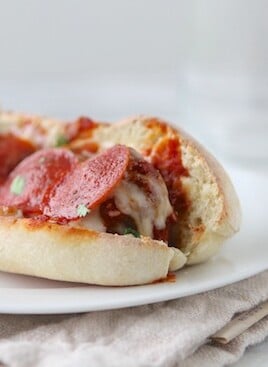 Pepperoni Pizza Meatball Hoagies