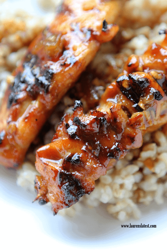 Grilled Sweet and Spicy Chicken Skewers
