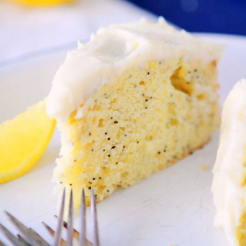 Lemon Poppy Seed Cake with Cream Cheese Frosting | Lauren's Latest