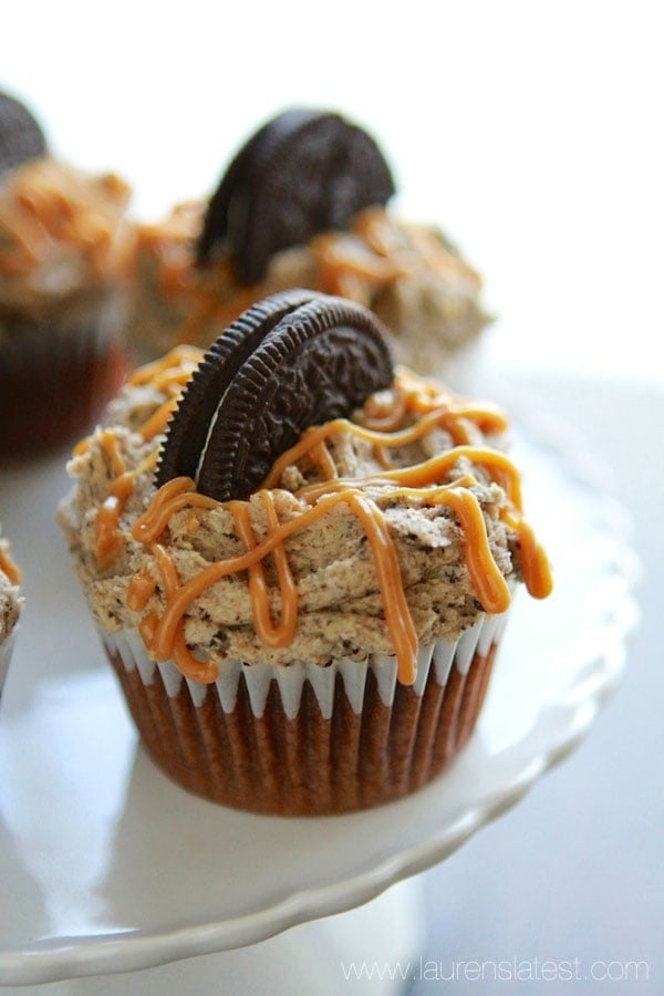 Oreo Bottomed Chocolate Cupcakes with Peanut Butter Oreo Frosting
