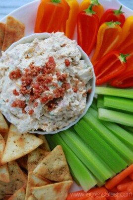 cheddar bacon ranch dip with dipping options