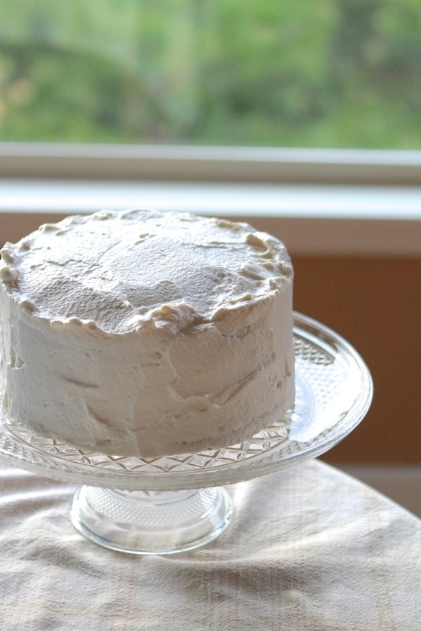 Frosted white cream cake