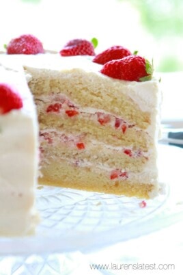 slice out of a strawberry cake