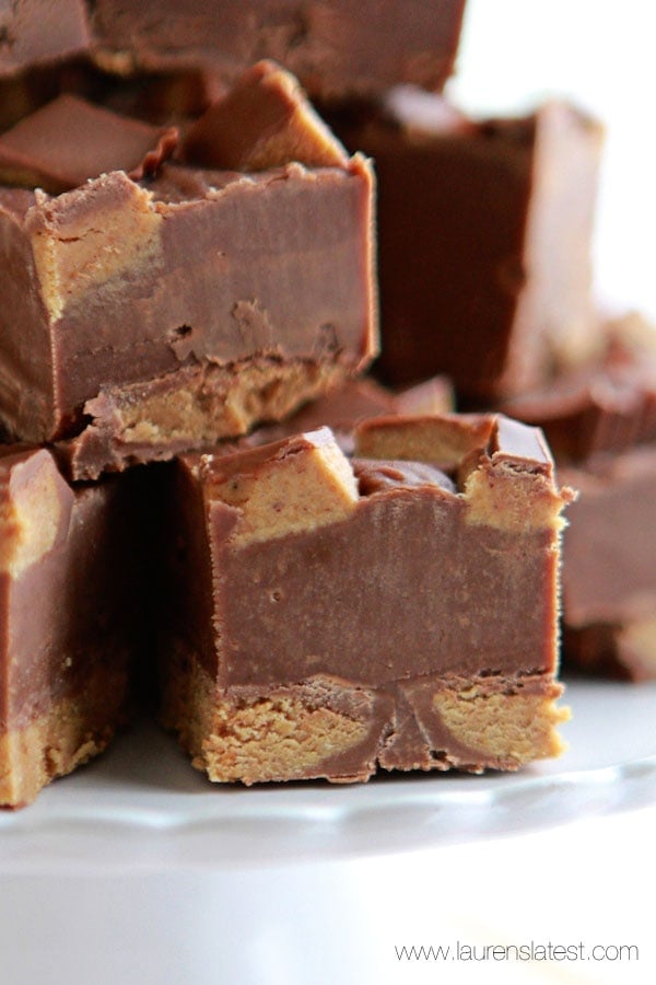Reese's Peanut Butter Fudge....3 ingredients and 10 minutes is all you need to make this perfect fudge!