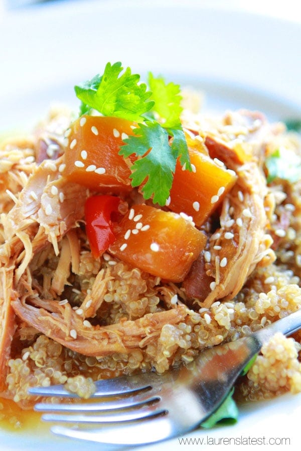 Teriyaki Chicken over quinoa pilaf