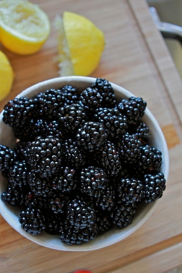Bowl of Fresh blackberries