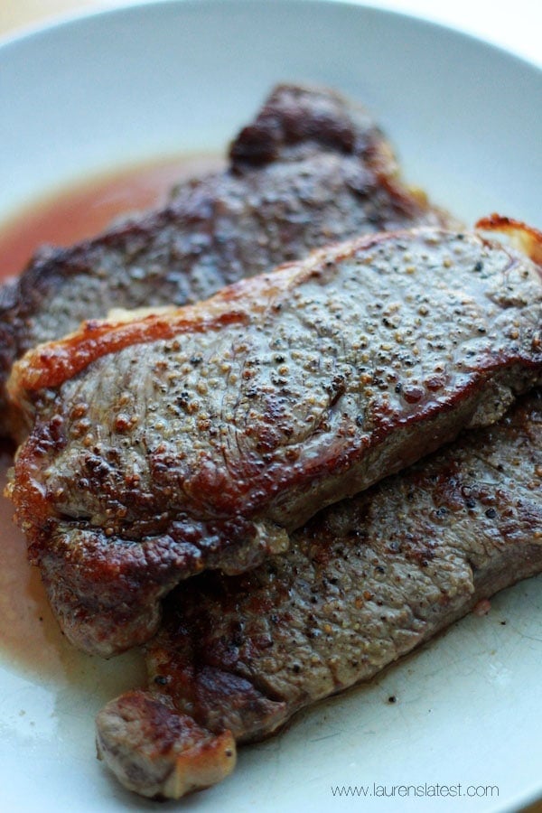 Cast Iron Steak with Bourbon Pepper Sauce