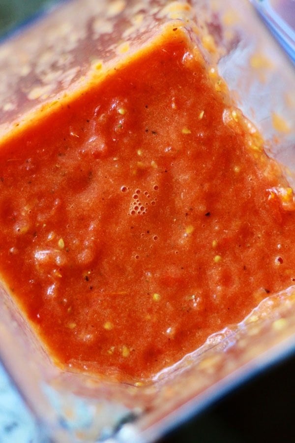 Blended roasted tomatoes