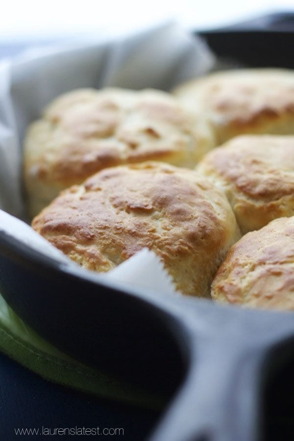 Angel Biscuits in a cast iron pan