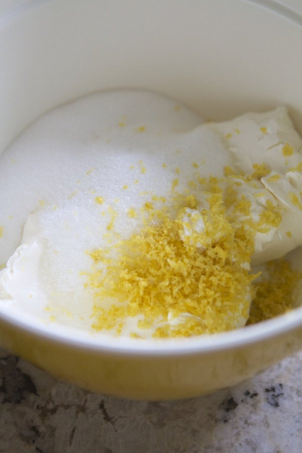lemon icebox cake ingredients in a bowl