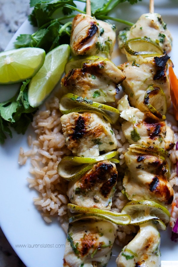 Grilled Cilantro Lime Chicken Skewers