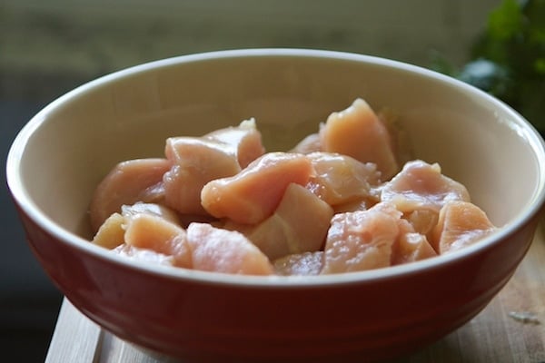 Raw chicken in a bowl